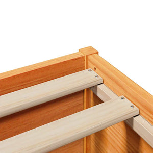 Σκελετός Κρεβατιού Χωρίς Στρώμα Καφέ 140x200 Μασίφ Ξύλο Πεύκου
