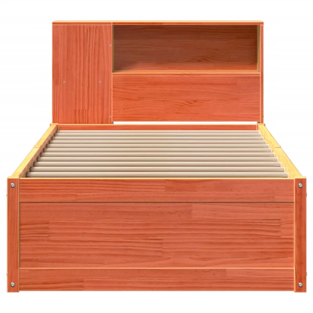 Σκελετός Κρεβ. Χωρίς Στρώμα Καφέ Κεριού 75x190 εκ Μασίφ Πεύκο