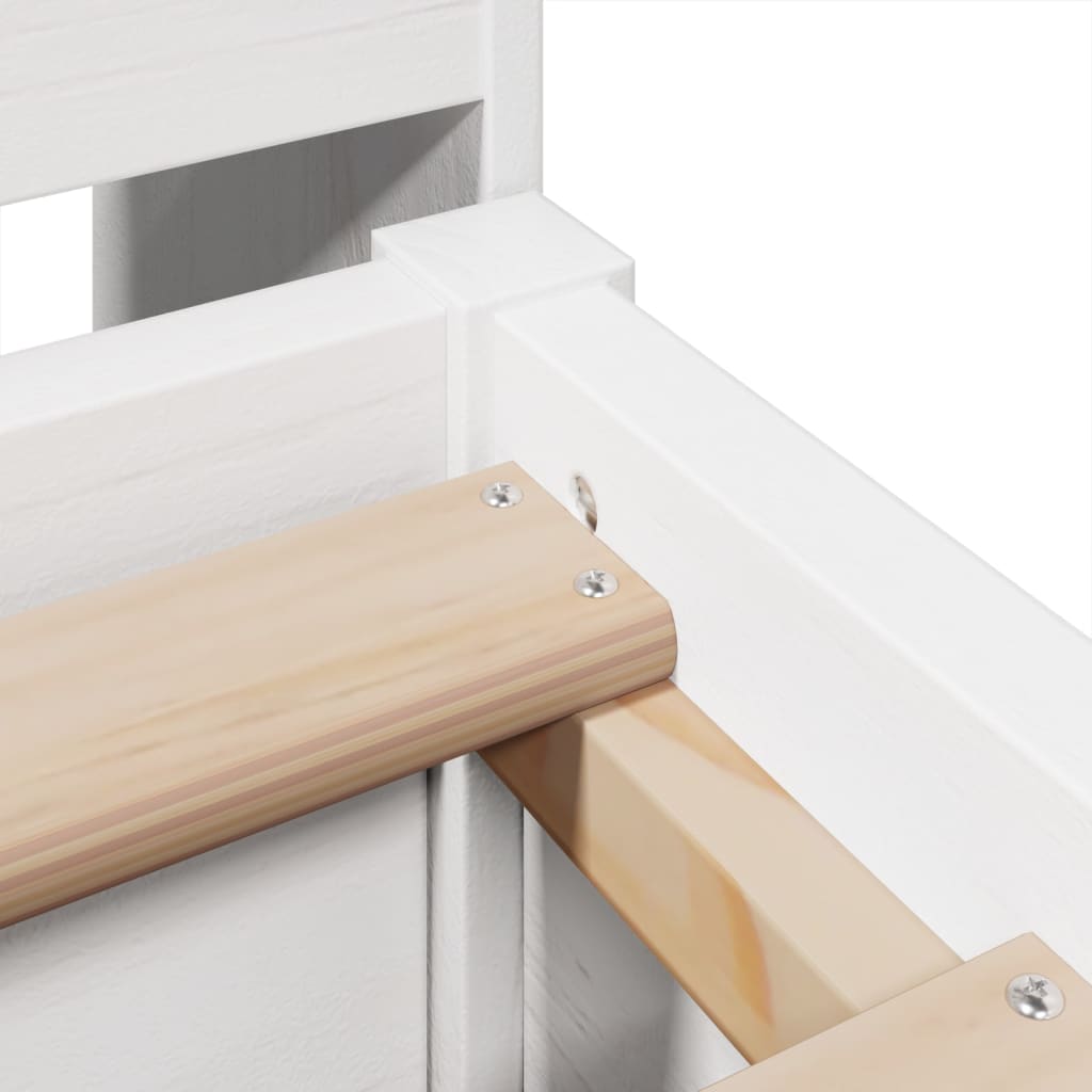 Σκελετός Κρεβ. Χωρίς Στρώμα Λευκό 135x190 εκ Μασίφ Πεύκο