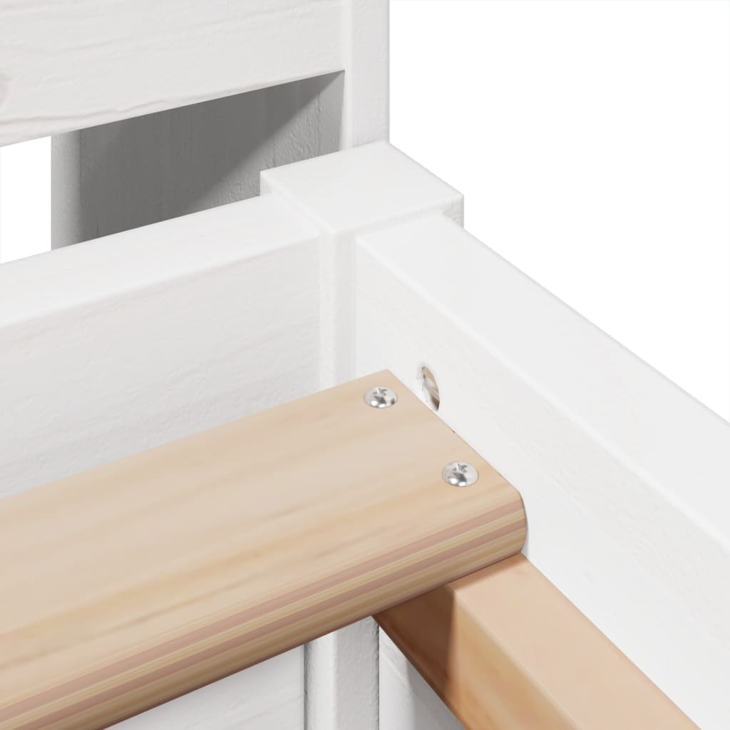 Σκελετός Κρεβ. Χωρίς Στρώμα Λευκό 75x190 εκ Μασίφ Πεύκο