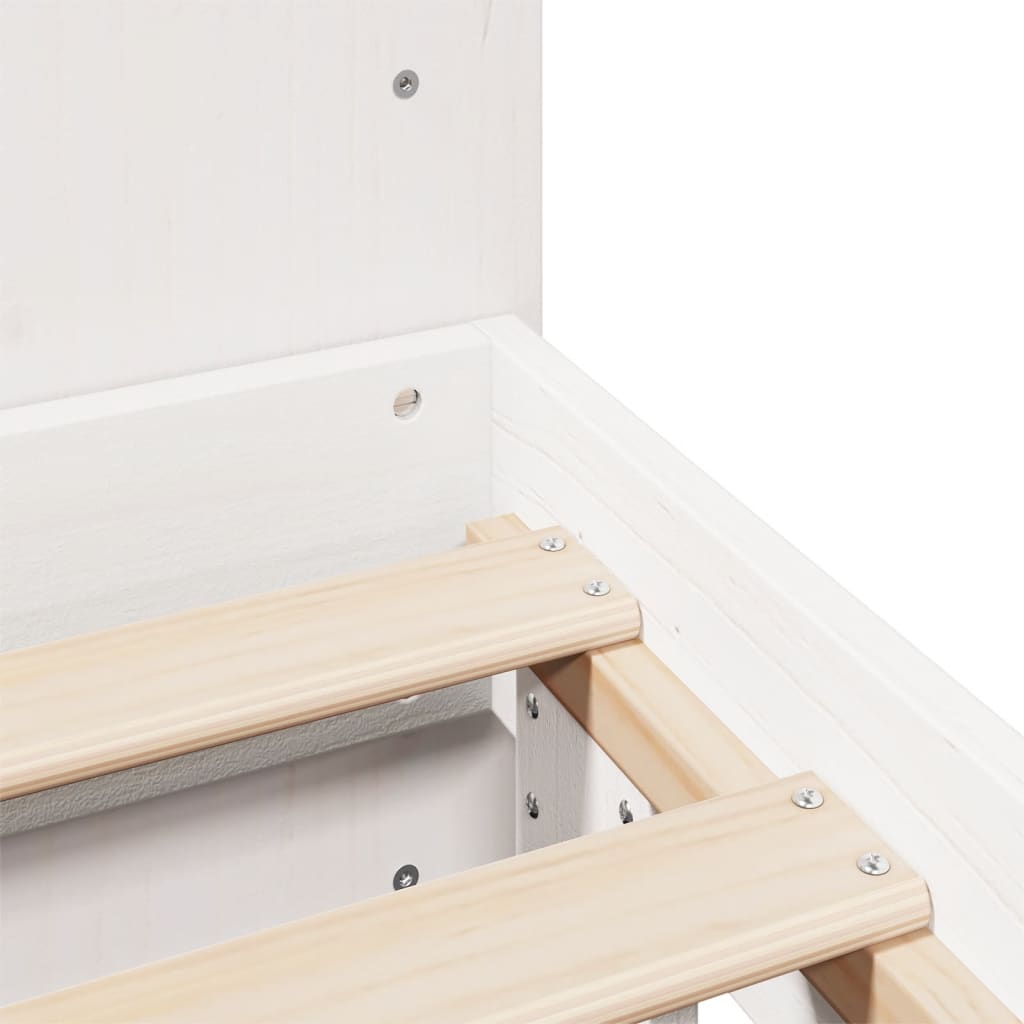 Σκελετός Κρεβ. Χωρίς Στρώμα Λευκό 160x200 εκ Μασίφ Πεύκο