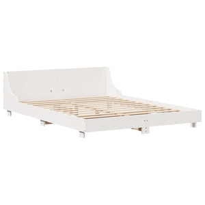 Σκελετός Κρεβ. Χωρίς Στρώμα Λευκό 140x190 εκ Μασίφ Πεύκο