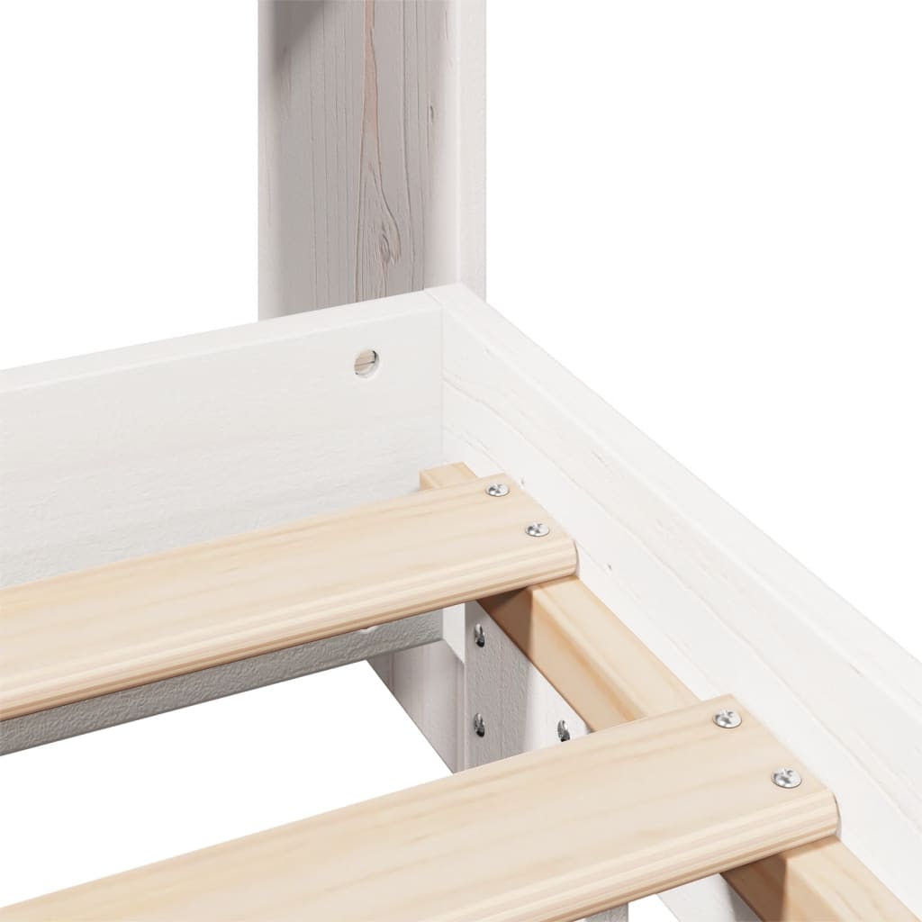 Σκελετός Κρεβ. Χωρίς Στρώμα Λευκό 140x190 εκ Μασίφ Πεύκο