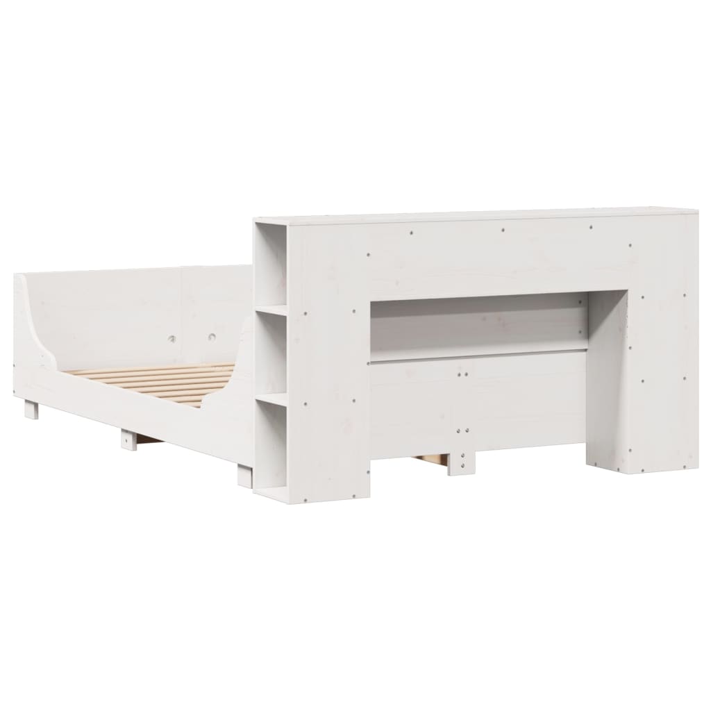 Σκελετός Κρεβ. Χωρίς Στρώμα Λευκό 140x190 εκ Μασίφ Πεύκο