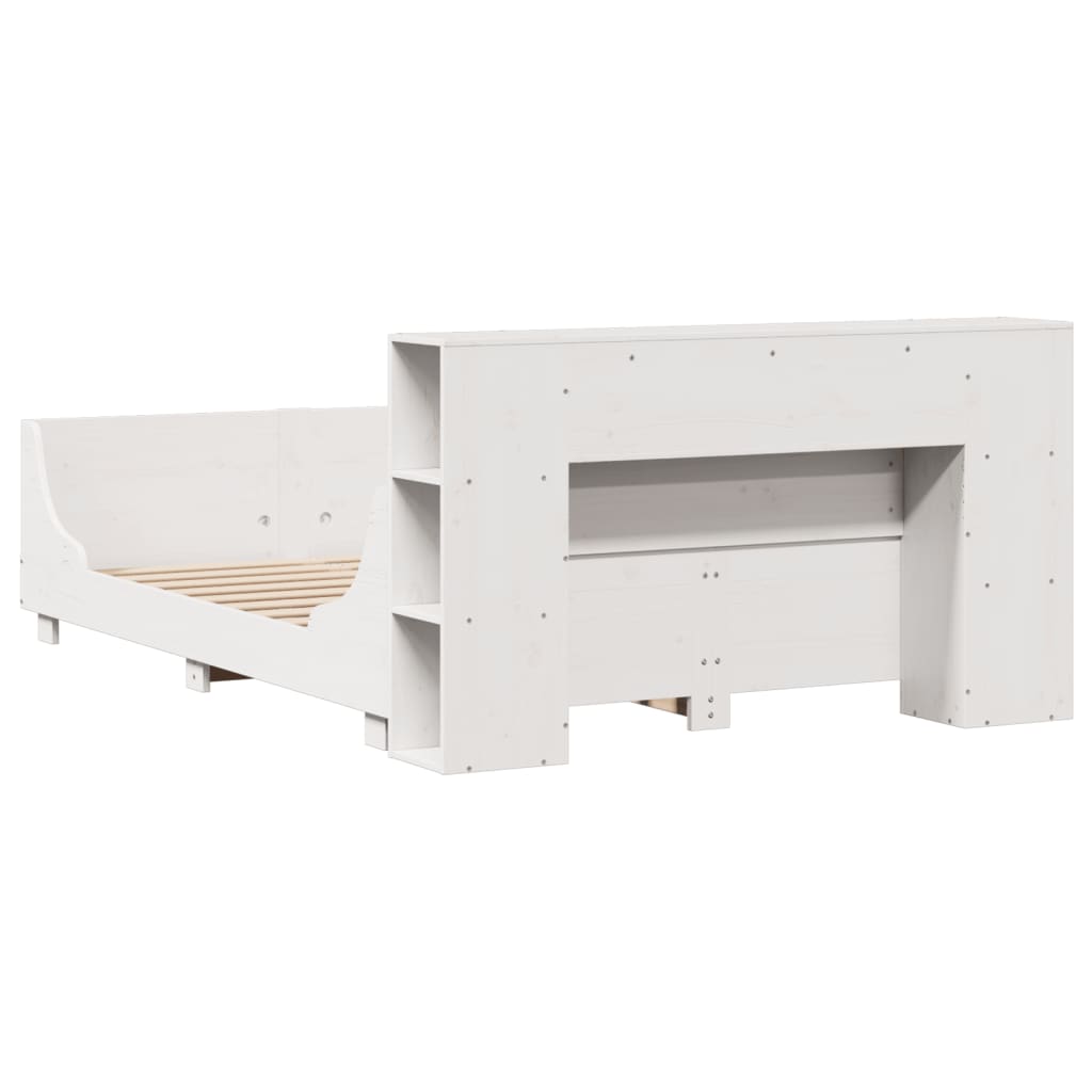 Σκελετός Κρεβ. Χωρίς Στρώμα Λευκό 135x190 εκ Μασίφ Πεύκο