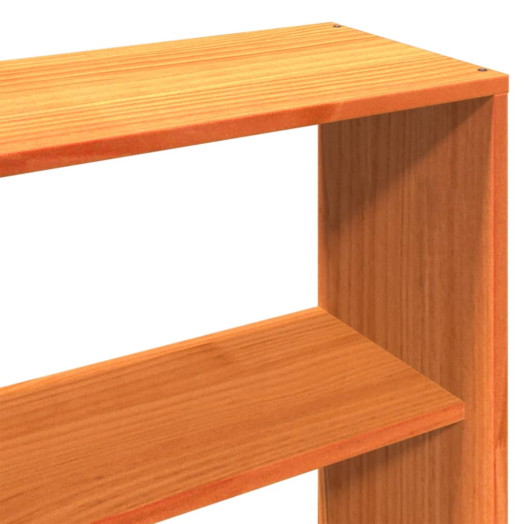 Κρεβάτι Βιβλιοθήκη Χωρίς Στρώμα Καφέ 180x200 εκ Μασίφ Πεύκο