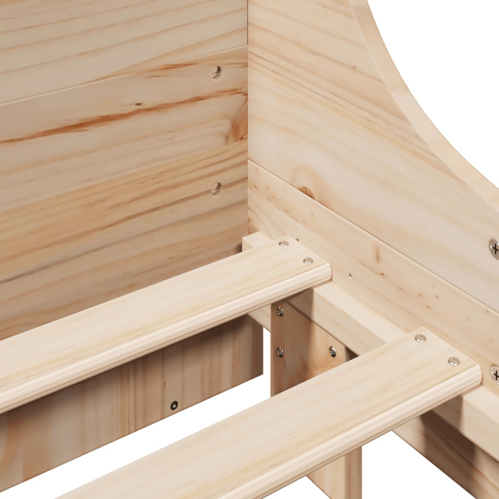 Κρεβάτι Βιβλιοθήκη Χωρίς Στρώμα 160x200 εκ Μασίφ Πεύκο