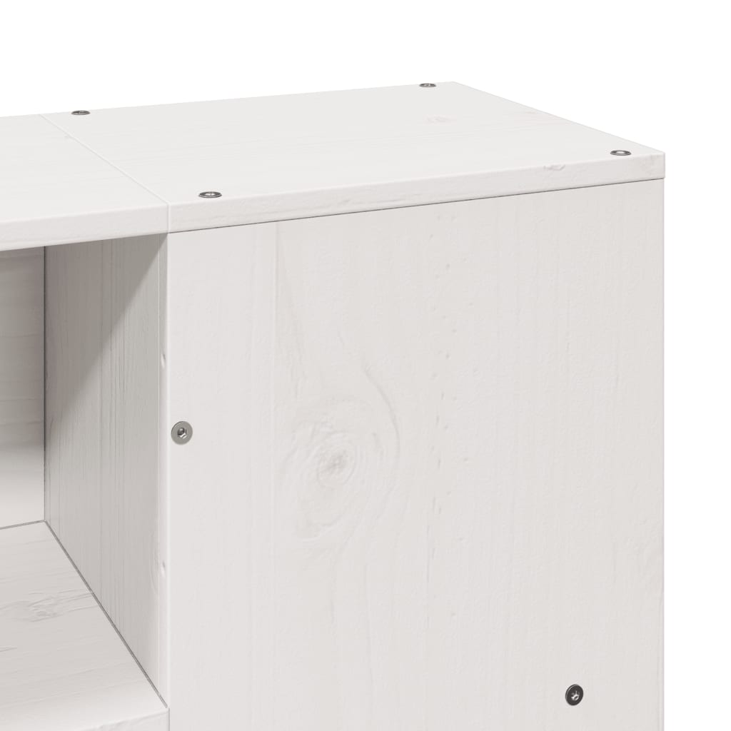 Κρεβάτι Βιβλιοθήκη Χωρίς Στρώμα Λευκό 120x200 εκ Μασίφ Πεύκο