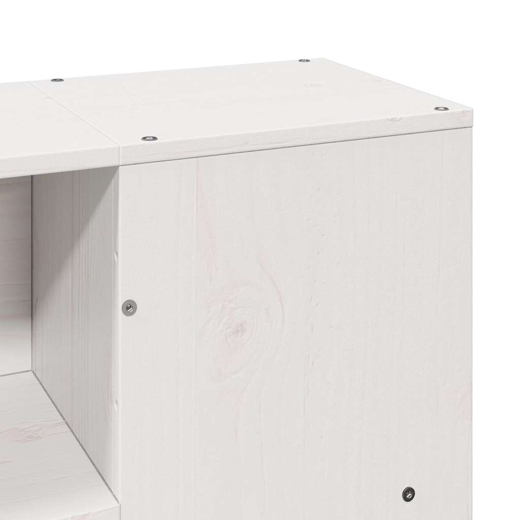 Κρεβάτι Βιβλιοθήκη Χωρίς Στρώμα Λευκό 140x200 εκ Μασίφ Πεύκο