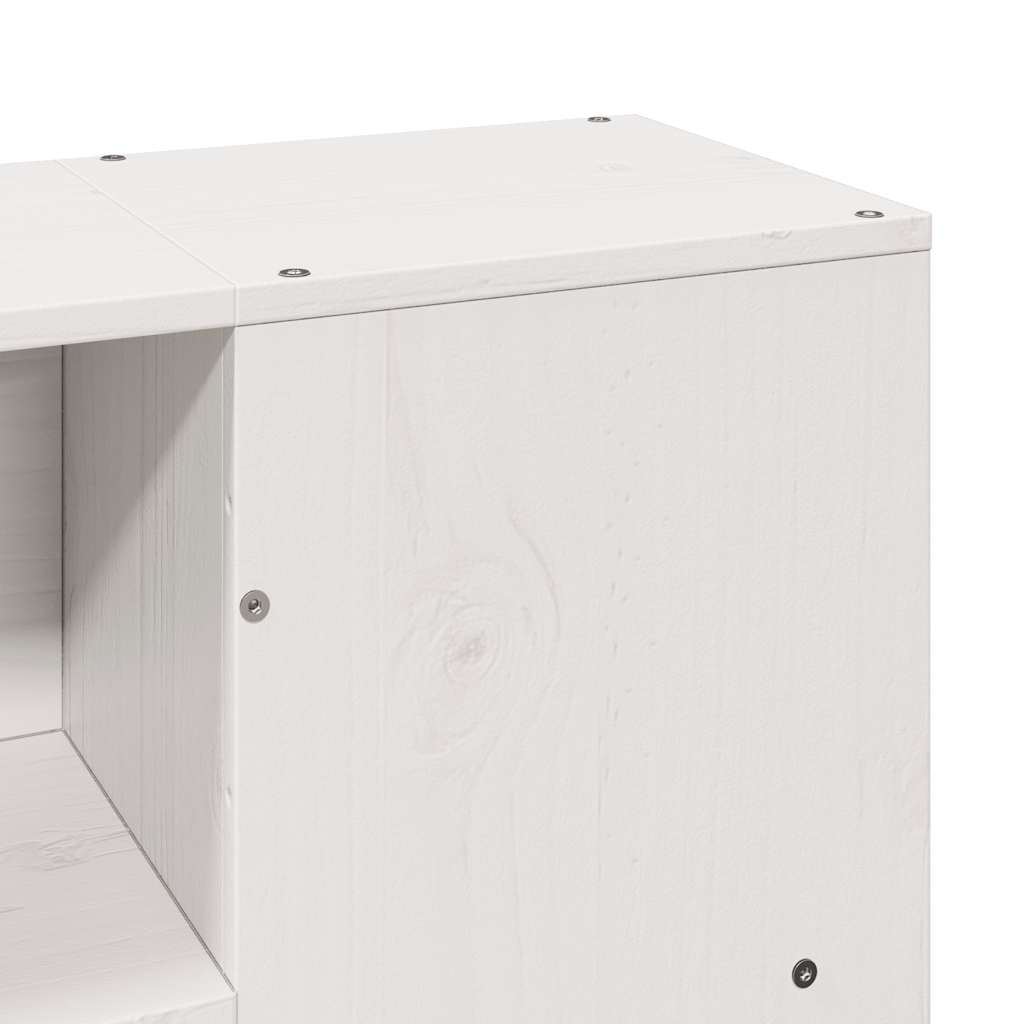 Κρεβάτι Βιβλιοθήκη Χωρίς Στρώμα Λευκό 160x200 εκ Μασίφ Πεύκο