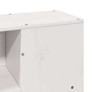 Κρεβάτι Βιβλιοθήκη Χωρίς Στρώμα Λευκό 160x200 εκ Μασίφ Πεύκο