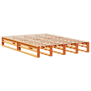 Κρεβάτι Βιβλιοθήκη Χωρίς Στρώμα Καφέ 160x200 εκ Μασίφ Πεύκο