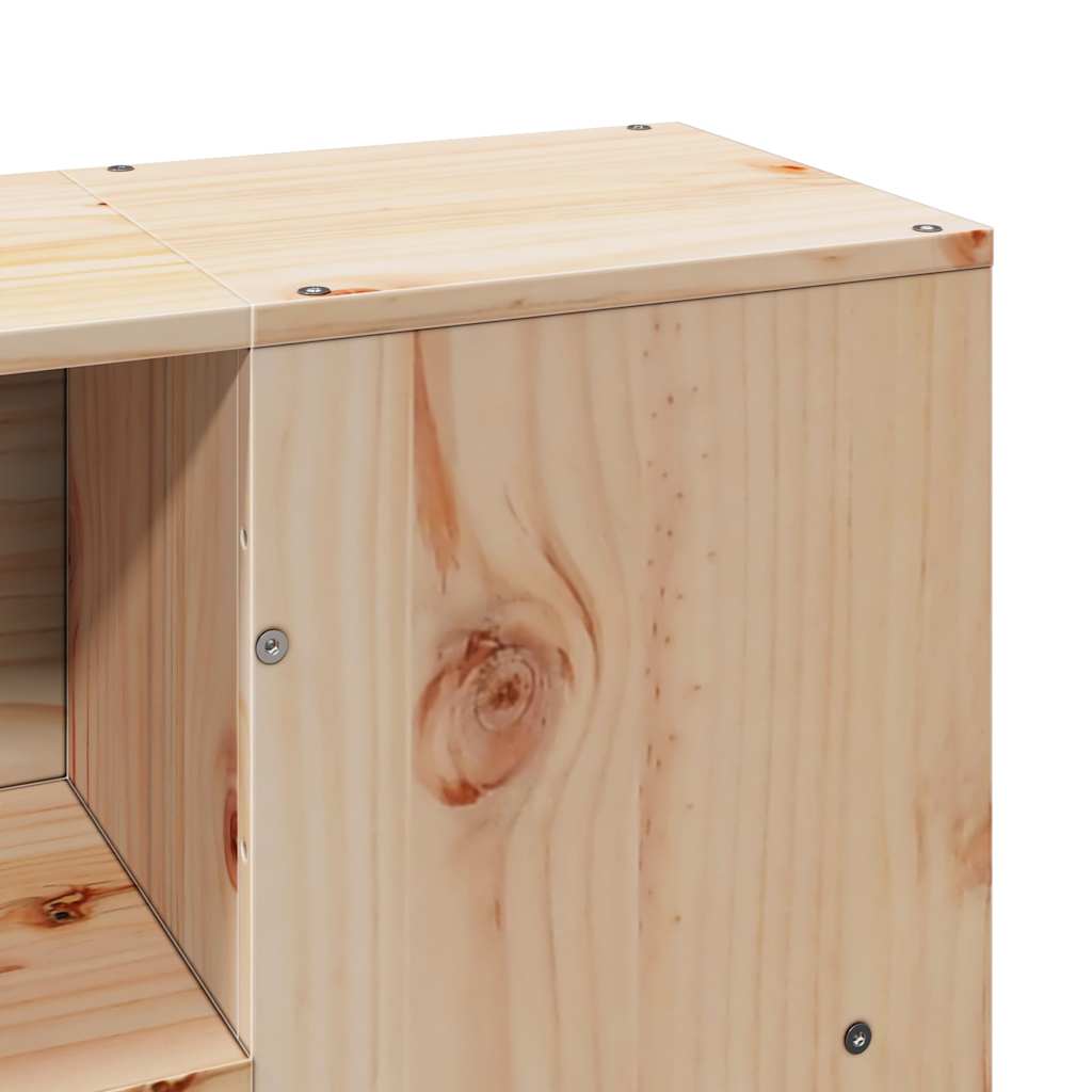 Κρεβάτι Βιβλιοθήκη Χωρίς Στρώμα 135x190 εκ Μασίφ Πεύκο