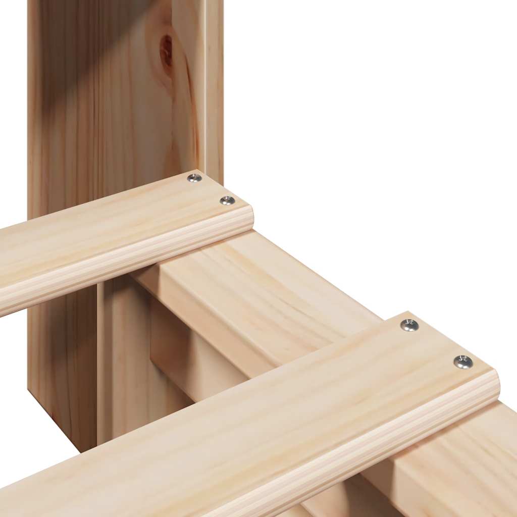 Κρεβάτι Βιβλιοθήκη Χωρίς Στρώμα 100x200 εκ Μασίφ Πεύκο