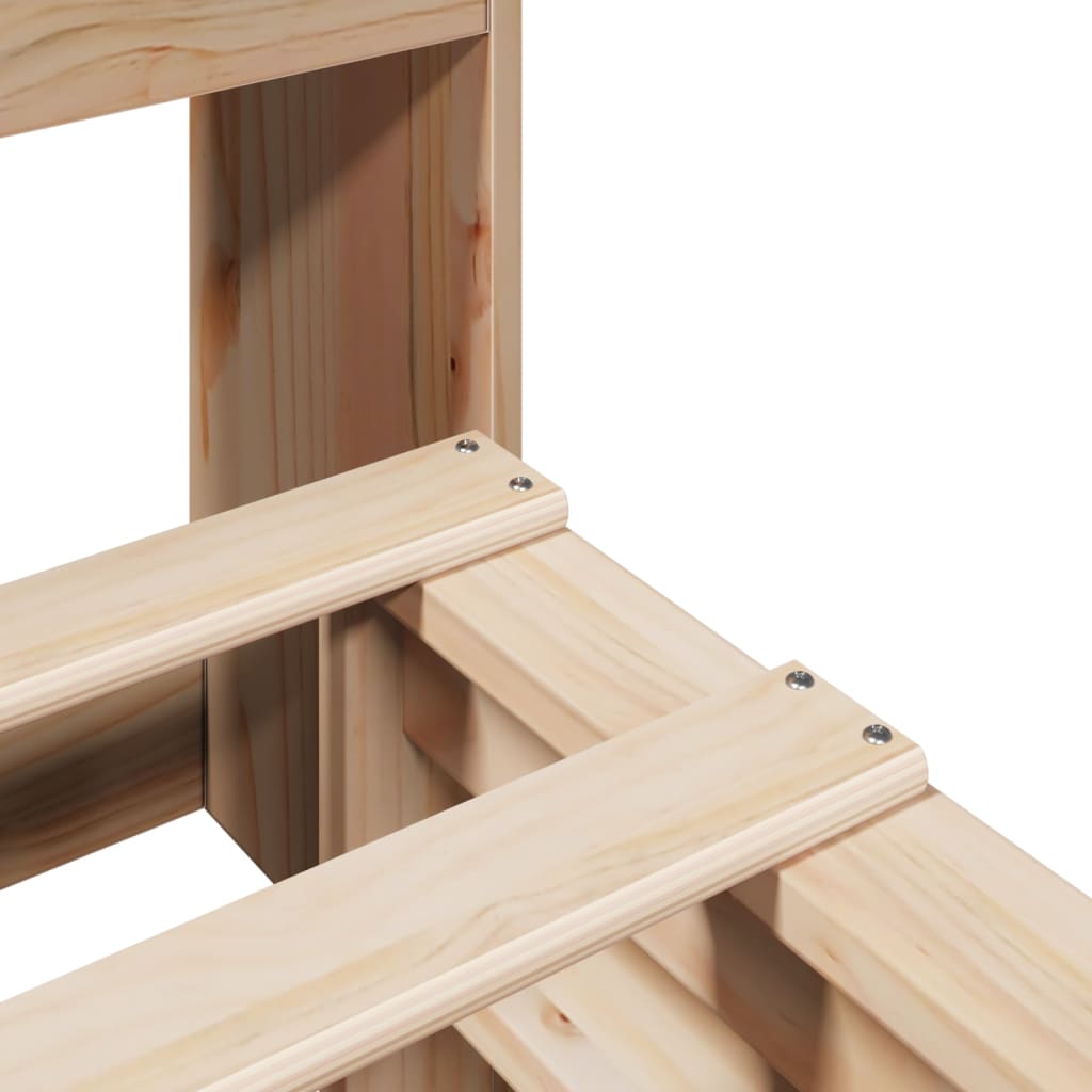 Κρεβάτι Βιβλιοθήκη Χωρίς Στρώμα 160x200 εκ Μασίφ Πεύκο