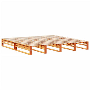 Κρεβάτι Βιβλιοθήκη Χωρίς Στρώμα Καφέ 180x200 εκ Μασίφ Πεύκο