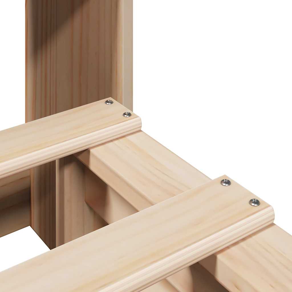 Κρεβάτι Βιβλιοθήκη Χωρίς Στρώμα 90x190 εκ Μασίφ Πεύκο