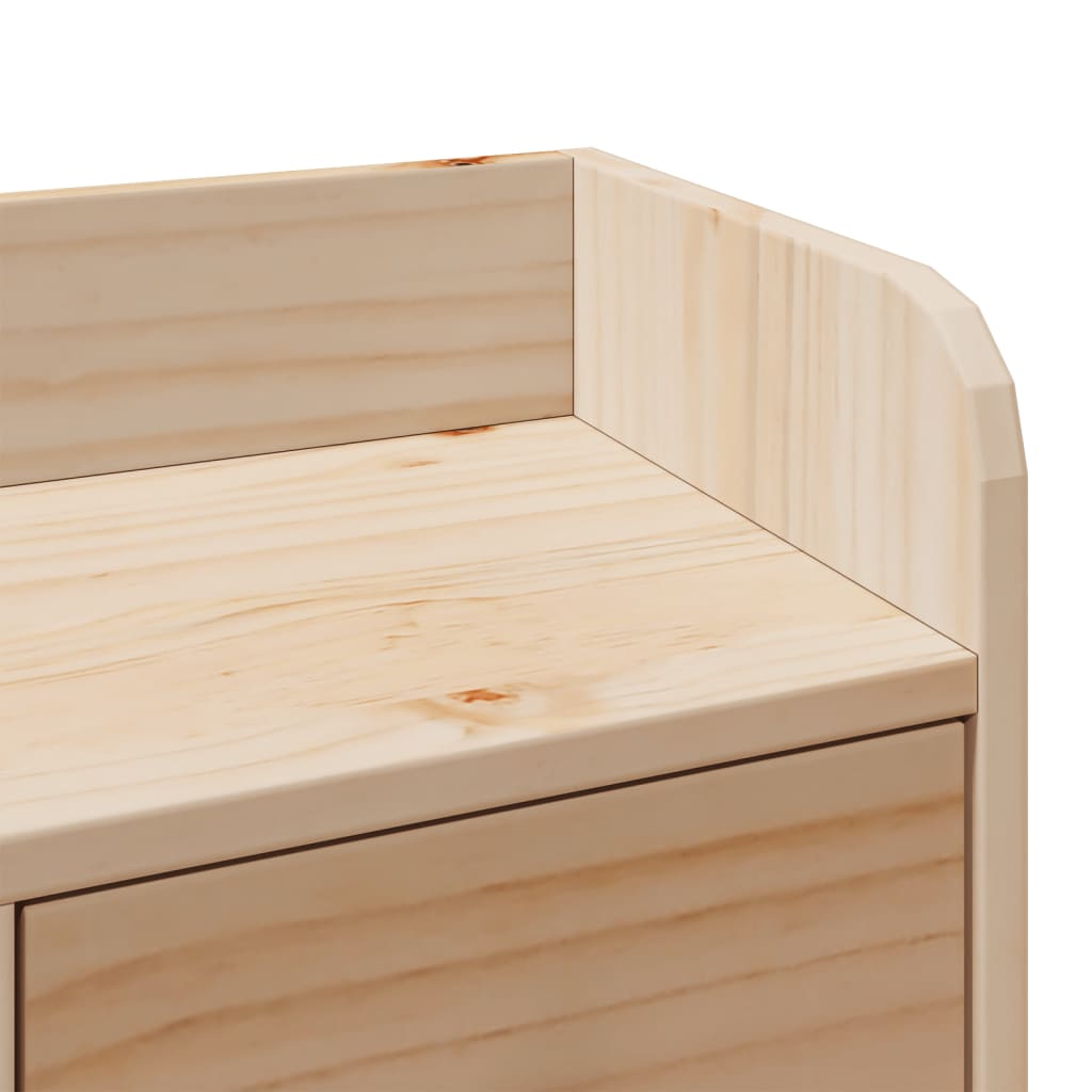 Κρεβάτι Βιβλιοθήκη Χωρίς Στρώμα 140x200 εκ Μασίφ Ξύλο Πεύκο