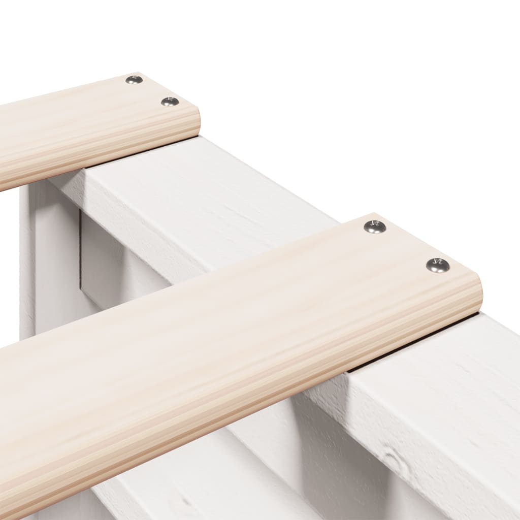 Κρεβάτι Βιβλιοθήκη Χωρίς Στρώμα Λευκό 75x190 εκ Μασίφ Πεύκο