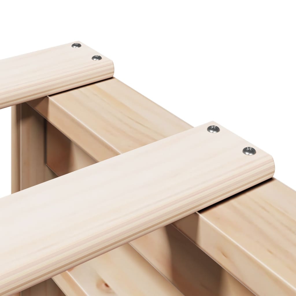 Κρεβάτι Βιβλιοθήκη Χωρίς Στρώμα 90x190 εκ Μασίφ Ξύλο Πεύκου