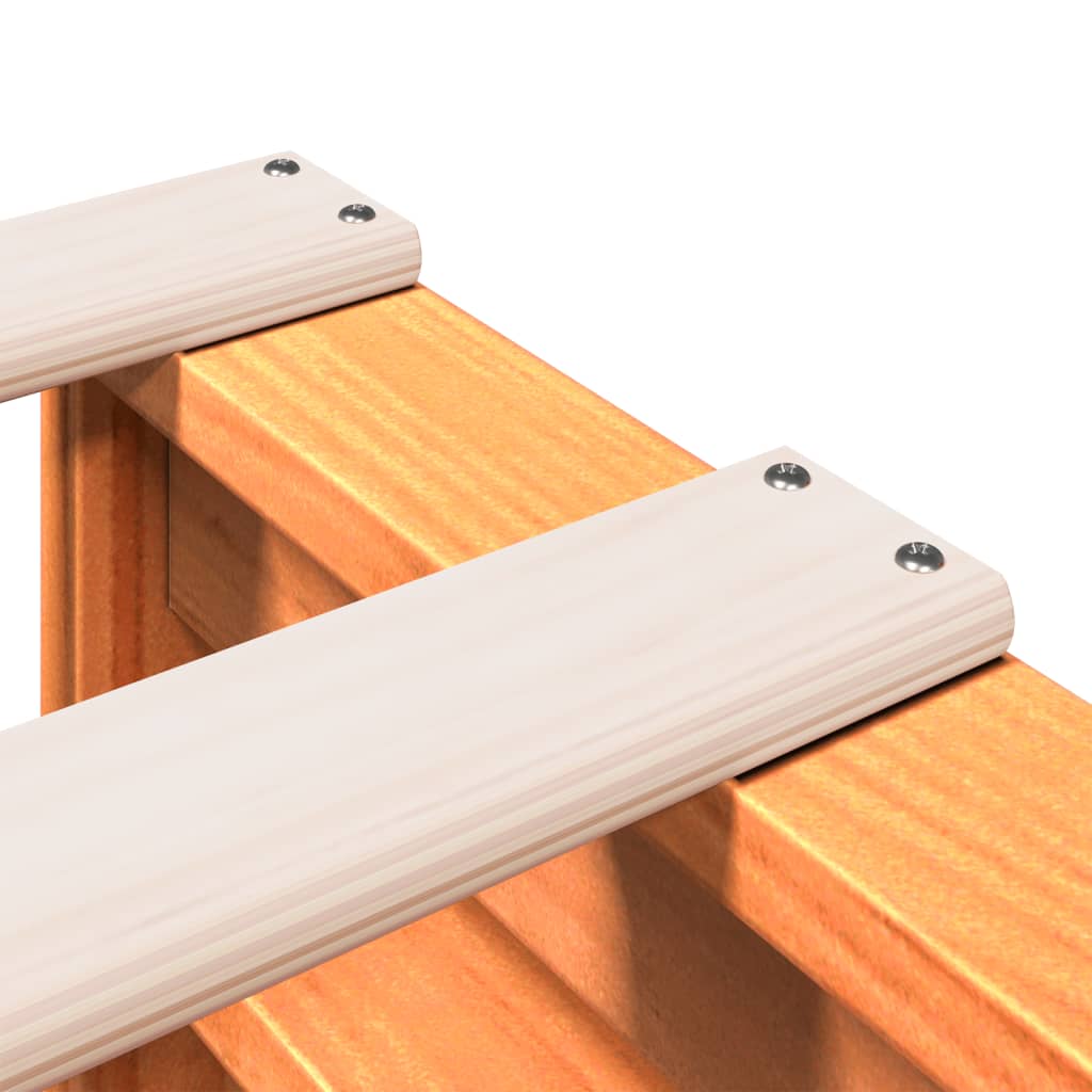 Κρεβάτι Βιβλιοθήκη Χωρίς Στρώμα 140x190 εκ Μασίφ Ξύλο Πεύκου