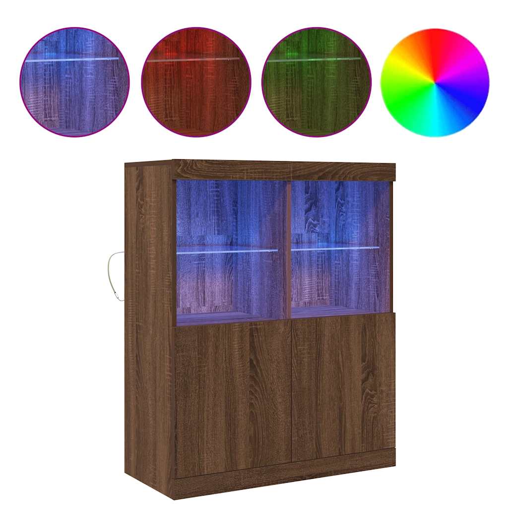 Μπουφές Καφέ Δρυς 81x37x100 εκ. από Επεξεργασμένο Ξύλο