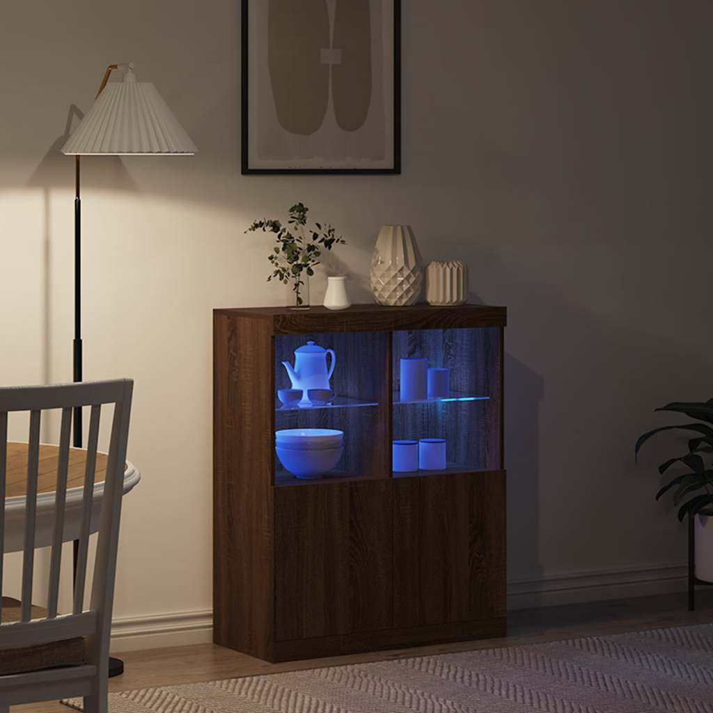 Μπουφές Καφέ Δρυς 81x37x100 εκ. από Επεξεργασμένο Ξύλο