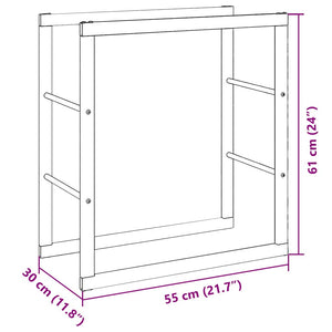 Ράφι Καυσόξυλων Μαύρο 55x30x61 εκ. Ατσάλινο