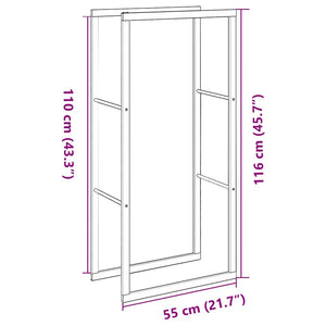 Ράφι Καυσόξυλων Μαύρο 55x30x116 εκ. Ατσάλινο