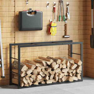 Ράφι Καυσόξυλων Μαύρο 110x30x61 εκ. Ατσάλινο - Pakobazaar