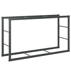 Ράφι Καυσόξυλων Μαύρο 110x30x61 εκ. Ατσάλινο - Pakobazaar