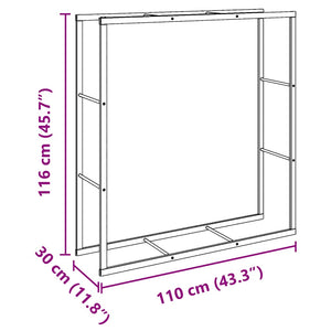 Ράφι Καυσόξυλων Μαύρο 110x30x116 εκ. Ατσάλινο