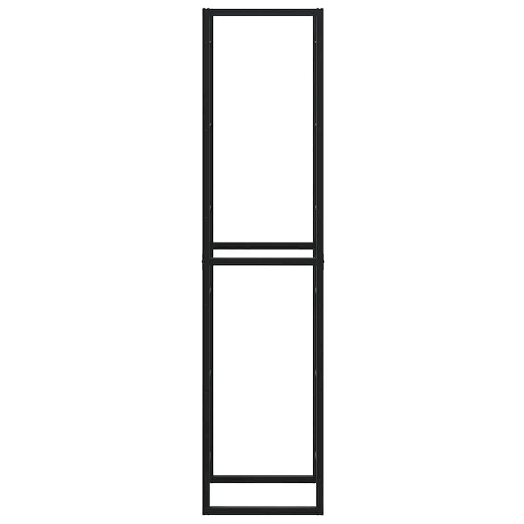 Ράφι Καυσόξυλων Μαύρο 50x30x209 εκ. Ατσάλινο - Pakobazaar