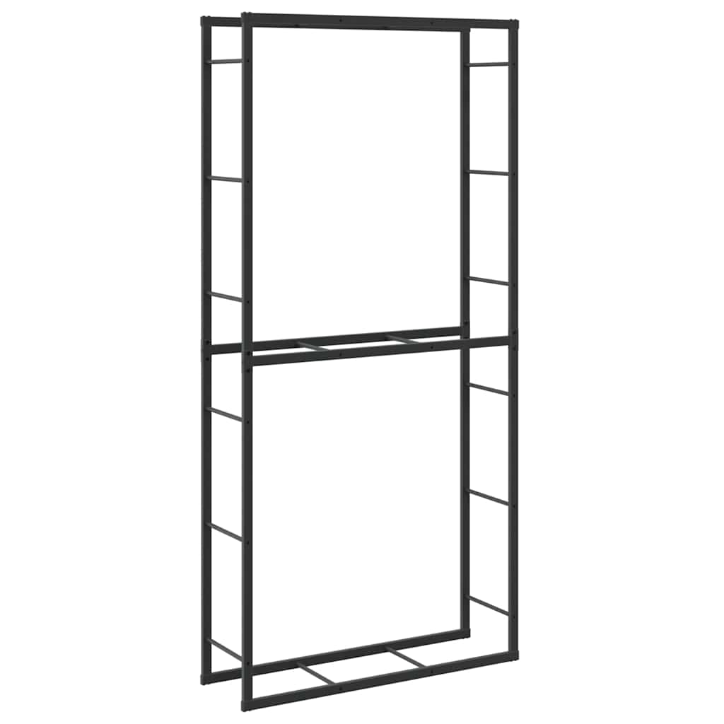 Ράφι για καυσόξυλα Μαύρο 100x30x209 cm Χάλυβας - Pakobazaar