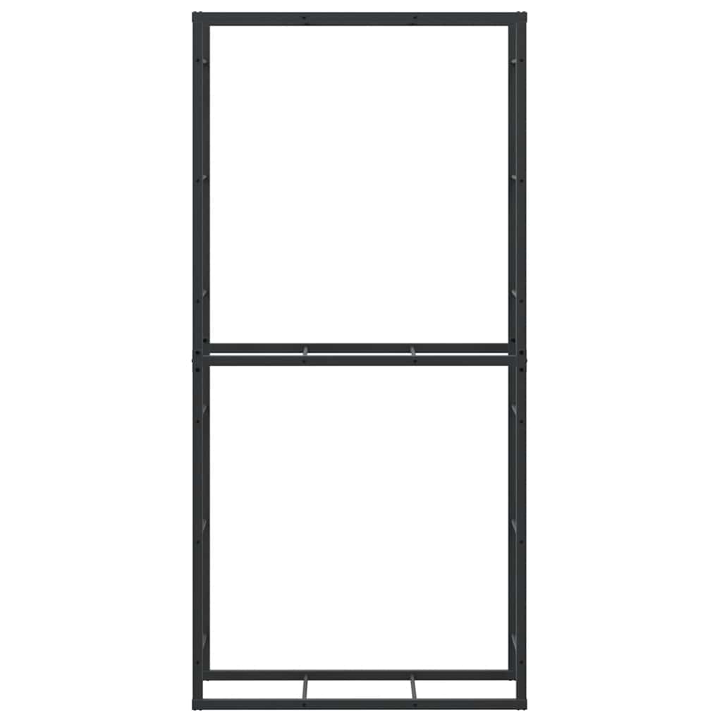 Ράφι για καυσόξυλα Μαύρο 100x30x209 cm Χάλυβας - Pakobazaar