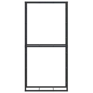 Ράφι για καυσόξυλα Μαύρο 100x30x209 cm Χάλυβας - Pakobazaar