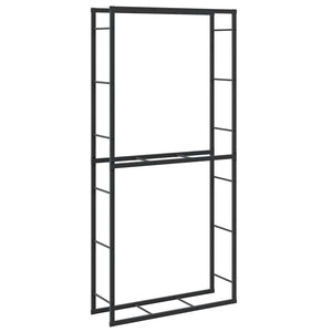 Ράφι για καυσόξυλα Μαύρο 100x30x209 cm Χάλυβας - Pakobazaar