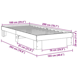 Πλαίσιο κρεβατιού χωρίς στρώμα 100x200 cm μασίφ ξύλο δρυς