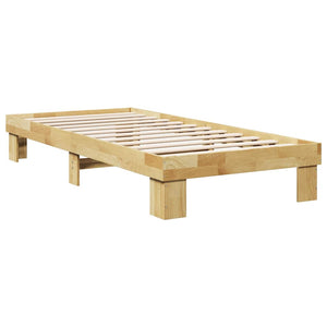 Πλαίσιο κρεβατιού  χωρίς στρώμα 75x190 cm μασίφ ξύλο δρυς - Pakobazaar