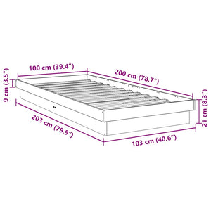 Πλαίσιο κρεβατιού χωρίς στρώμα 100x200 cm μασίφ ξύλο δρυός