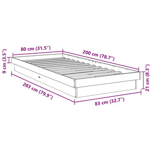Πλαίσιο κρεβατιού χωρίς στρώμα 80x200 cm Ξύλο μασίφ δρυός