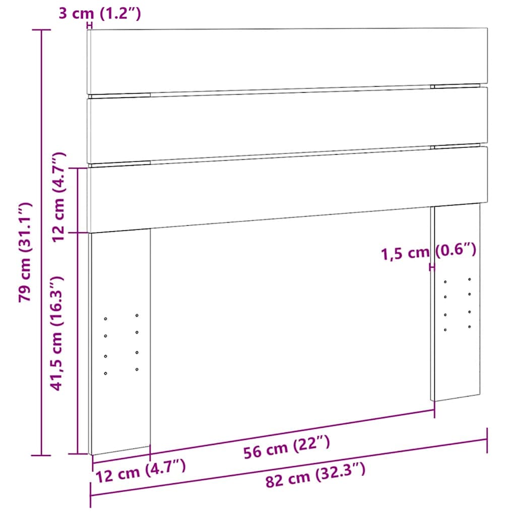 κεφαλάρι 80 cm μασίφ ξύλο δρυς