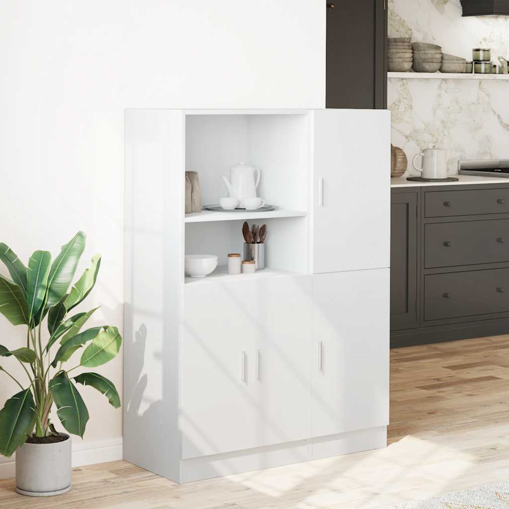 2 τεμαχίων Υπουργικό Συμβούλιο Κουζίνας Set Λευκό μηχανικό ξύλο