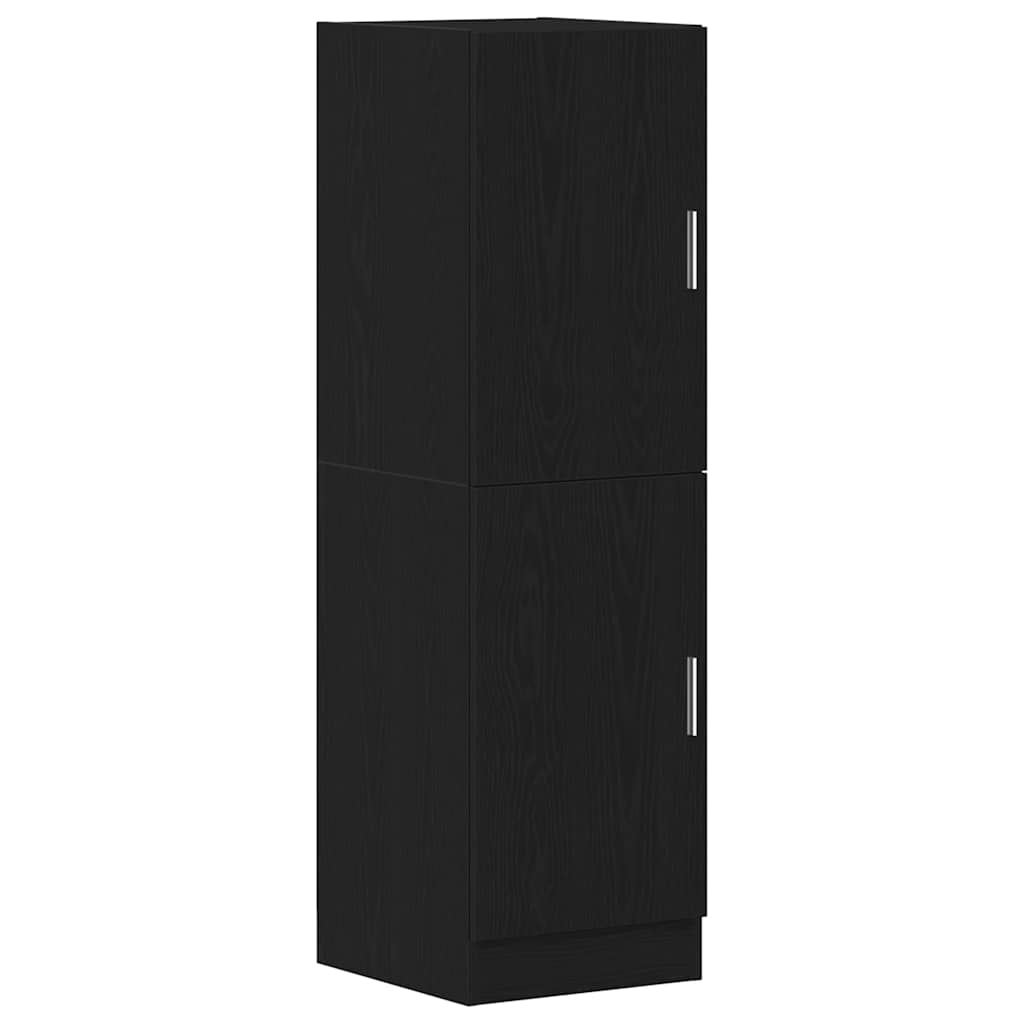 Σετ ντουλαπιών κουζίνας 2 τεμαχίων Μαύρο κατασκευασμένο ξύλο