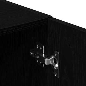 Σετ ντουλαπιών κουζίνας 2 τεμαχίων Μαύρο κατασκευασμένο ξύλο