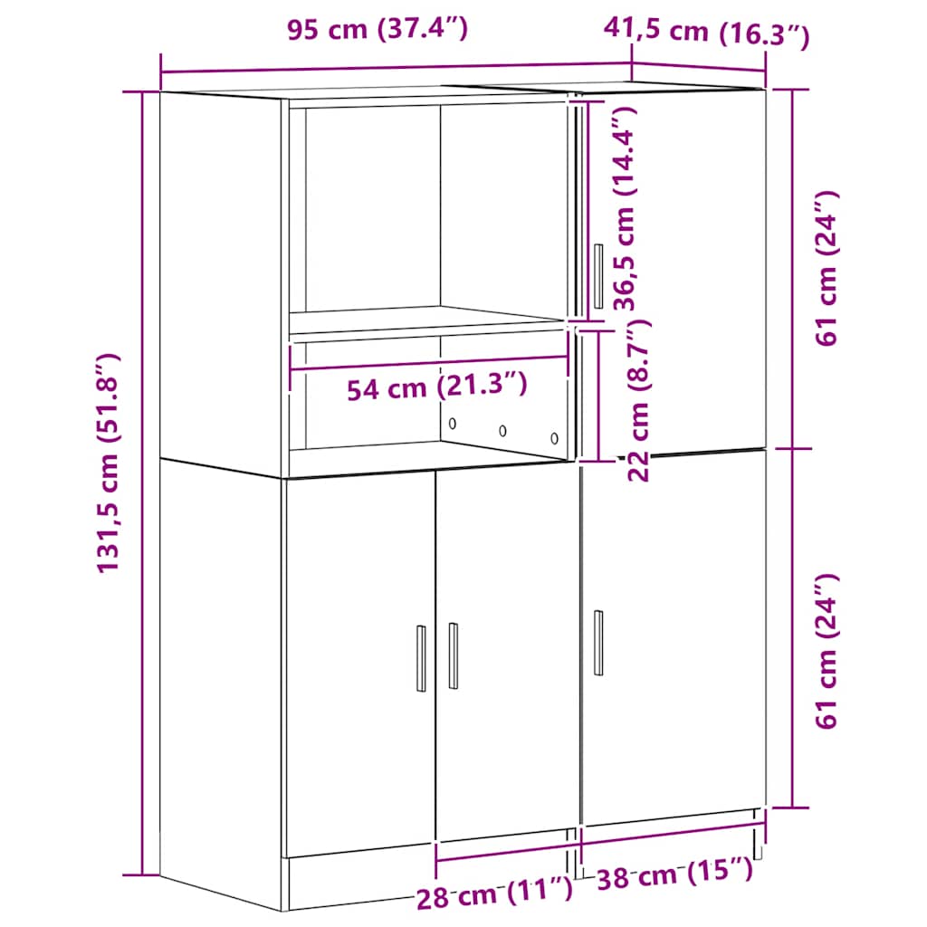 Σετ Επίπλων Κουζίνας 2 Τεμαχίων Sonoma Δρυς Επεξ. Ξύλο