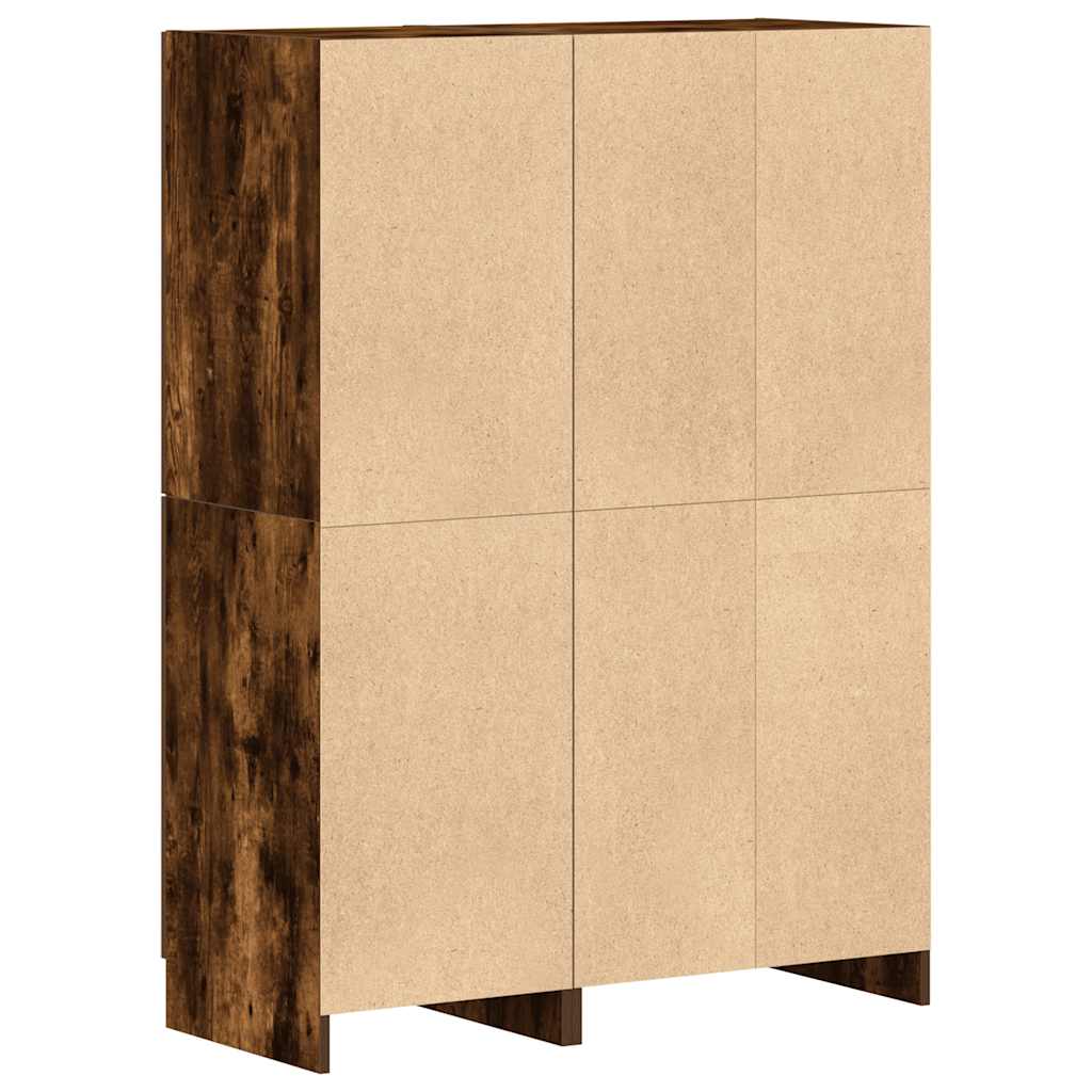 Σετ Ντουλάπια Κουζίνας 2 τεμ. Καπνιστή Δρυς Επεξεργασμένο Ξύλο