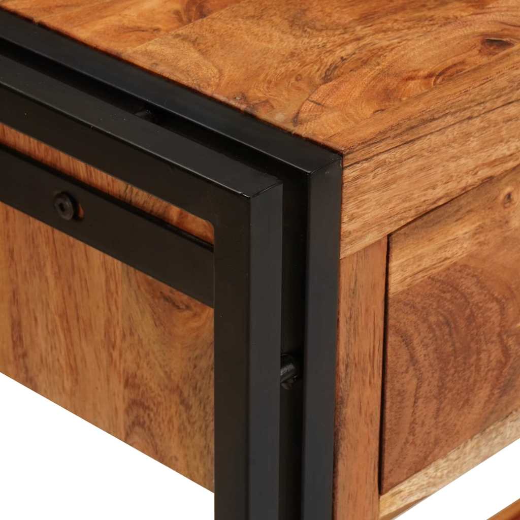 Τραπέζια Κονσόλες με συρτάρι 2 pcs Καφέ Στερεό Ξύλο Ακακίας
