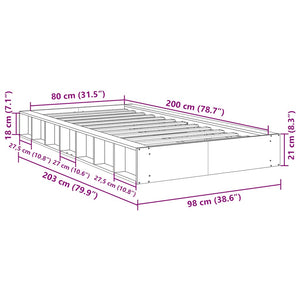 Πλαίσιο κρεβατιού χωρίς στρώμα 80x200 cm μασίφ ξύλο δρυς