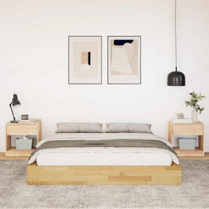 Πλαίσιο κρεβατιού χωρίς στρώμα 140x200 cm μασίφ ξύλο δρυς